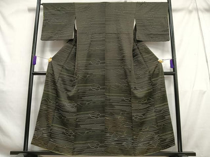 平和屋着物■上質な小紋　抽象文様　黒地　正絹　逸品　AABH1050oa