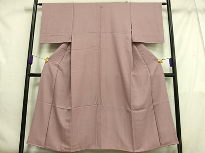 平和屋着物■上質な色無地 紋意匠 梅鼠色 正絹 逸品 AABH1052oa