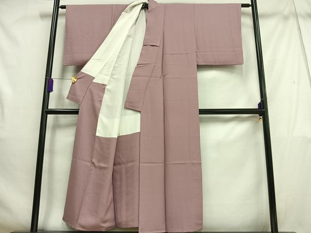 平和屋着物■上質な色無地 紋意匠 梅鼠色 正絹 逸品 AABH1052oa