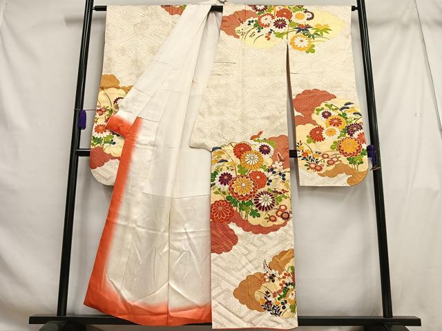 平和屋着物●豪華振袖　駒刺繍　花蝶文　金彩　正絹　逸品　AABH5823ck 平和屋着物○豪華振袖 駒刺繍 花蝶文 金彩 正絹 逸品 AABH5823ckの通販