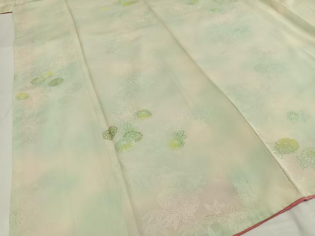 平和屋着物□上質な小紋 草花文 暈し染め 金糸 正絹 逸品 AABH1060oa