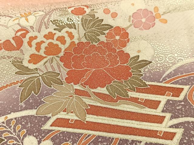 平和屋着物□訪問着 花筏文 暈し染め 金彩 正絹 逸品 未