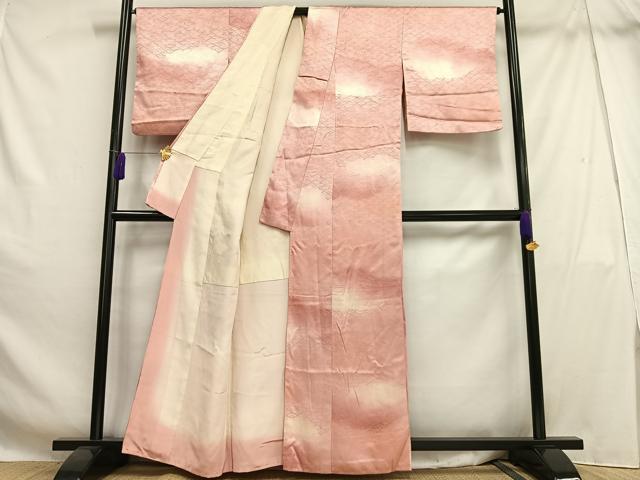 平和屋着物■上質な小紋　立波青海波　暈し染め　正絹　逸品　AABH1066oa