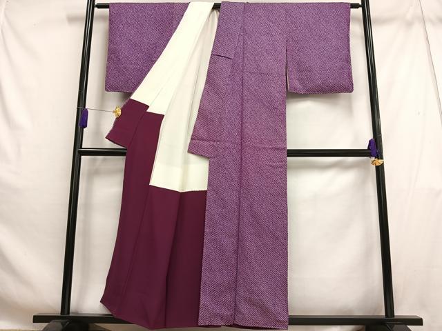 平和屋着物■大変加工の良い総絞り小紋 正絹 逸品 AABH1067oa