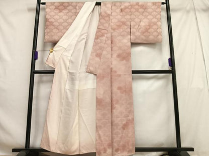 平和屋着物■上質な小紋 梅青海波地紋 暈し染め 正絹 逸品 AABH1070oa