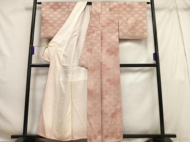 平和屋着物■上質な小紋 梅青海波地紋 暈し染め 正絹 逸品 AABH1070oa