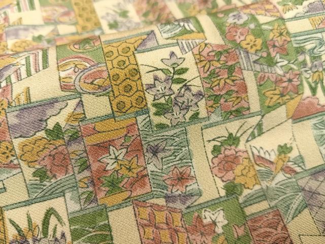 平和屋着物■上質な小紋 花屏風文 正絹 逸品 AABH1073oa