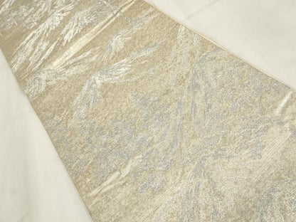 平和屋着物◎六通柄袋帯　遠山樹林文　銀糸　正絹　逸品　AABH1130wj