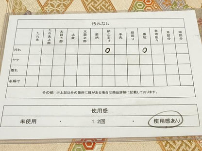 平和屋着物◎六通柄袋帯　斜め取り草花文　金銀糸　正絹　逸品　AABH1131wj