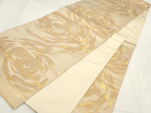平和屋着物◎六通柄　本袋帯　渦　金糸　正絹　逸品　AABH1132wj