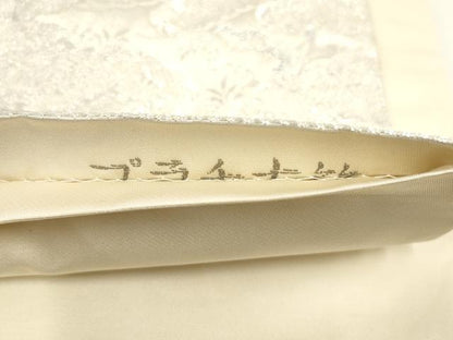 平和屋着物◎全通柄袋帯　飛鶴風景文　プラチナ箔　銀糸　正絹　逸品　AABH1140wj
