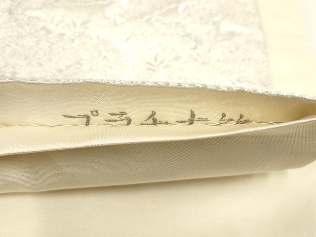 平和屋着物◎全通柄袋帯　飛鶴風景文　プラチナ箔　銀糸　正絹　逸品　AABH1140wj