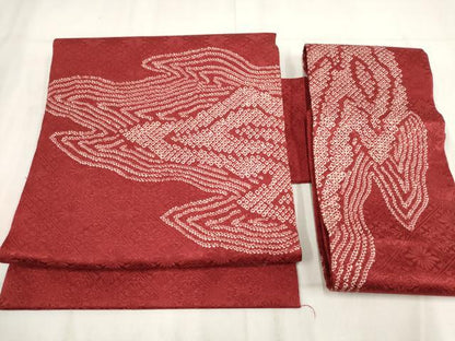 平和屋着物◎つけ帯　絞り　霞文　正絹　逸品　AABH1262wj