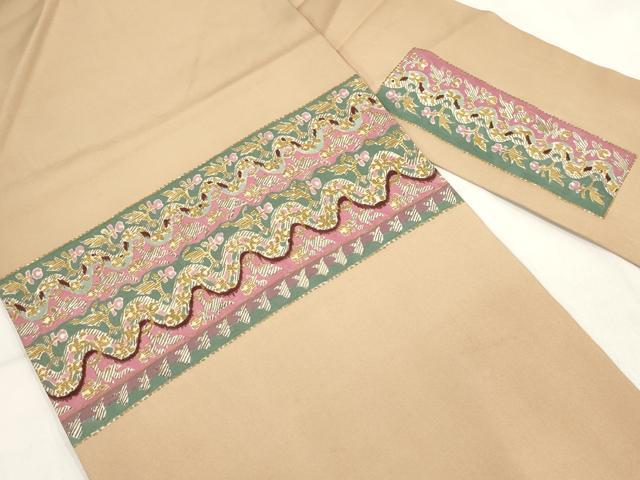平和屋着物◎九寸名古屋帯 横段花鳥文 正絹 逸品 AABH1359wj