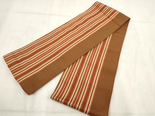 平和屋着物◎本場筑前博多織 半幅帯 間道 証紙付き 正絹 逸品 AABH1360wj