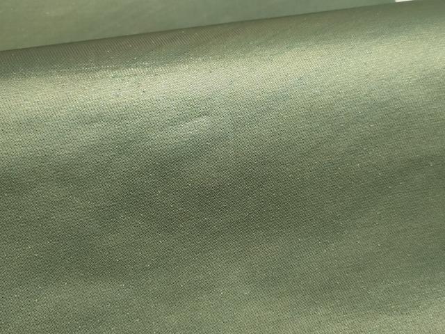 平和屋着物▼西陣　田中義織物謹製　六通柄袋帯　螺鈿　ワンポイント　草花文　金通し地　証紙付き　正絹　逸品　AABH1698wj