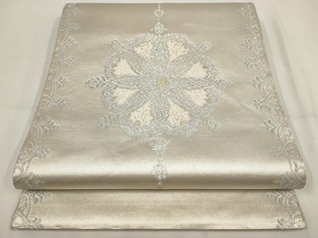 平和屋着物▼太鼓柄　本袋帯　吉祥花文　金銀糸　正絹　逸品　AABH1737wj