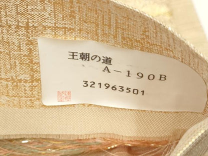 平和屋着物▼西陣 浅野織屋謹製 六通柄袋帯 王朝の道 花唐草文 金糸 正絹 逸品 AABH1756wj