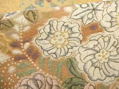 平和屋着物▼六通柄袋帯 ふくれ織 辻が花 金銀糸 正絹 逸品 AABH1758wj