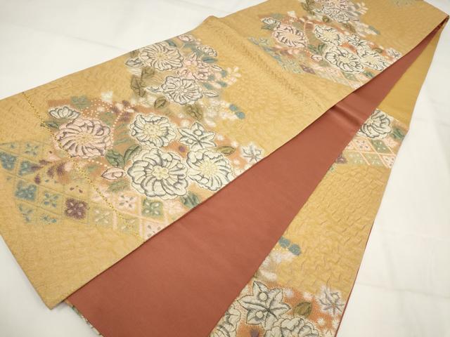 平和屋着物▼六通柄袋帯 ふくれ織 辻が花 金銀糸 正絹 逸品 AABH1758wj
