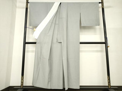 平和屋着物＊夏物 色無地 絽 茶鼠色 正絹 逸品 AABH1923ck