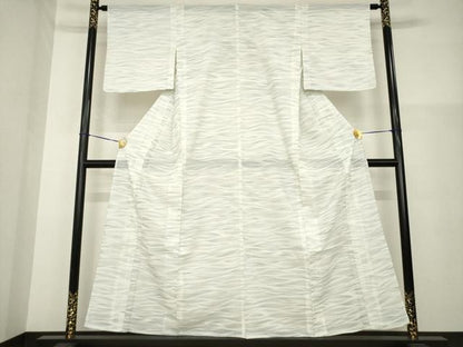 平和屋着物＊夏物 小紋 絽 波文 洗える着物 AABH1927ck