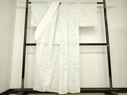 平和屋着物＊夏物 小紋 絽 波文 洗える着物 AABH1927ck