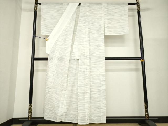 平和屋着物＊夏物 小紋 絽 波文 洗える着物 AABH1927ck