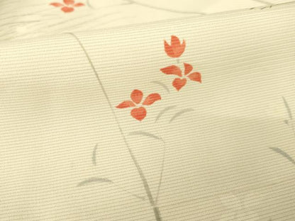 平和屋着物＊夏物 小紋 絽 手描き 枝花文 正絹 逸品 AABH1928ck