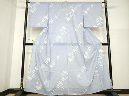 平和屋着物＊夏物 小紋 絽 飛鶴文 洗える着物 AABH1931ck
