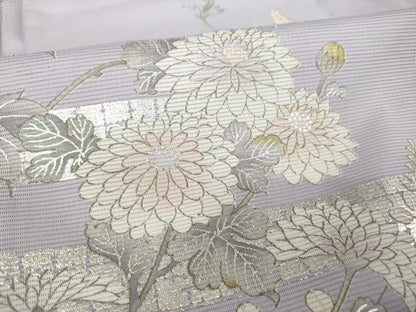 平和屋着物＊夏物　訪問着　絽　草花文　銀彩　洗える着物　AABH1932ck