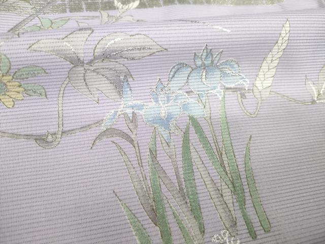 平和屋着物＊夏物　訪問着　絽　草花文　銀彩　洗える着物　AABH1932ck
