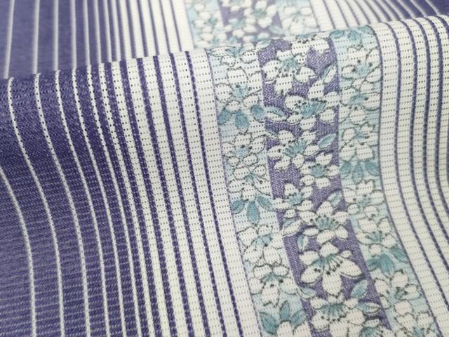 平和屋着物＊夏物 小紋 絽 花間道 暈し染め 洗える着物 AABH1937ck