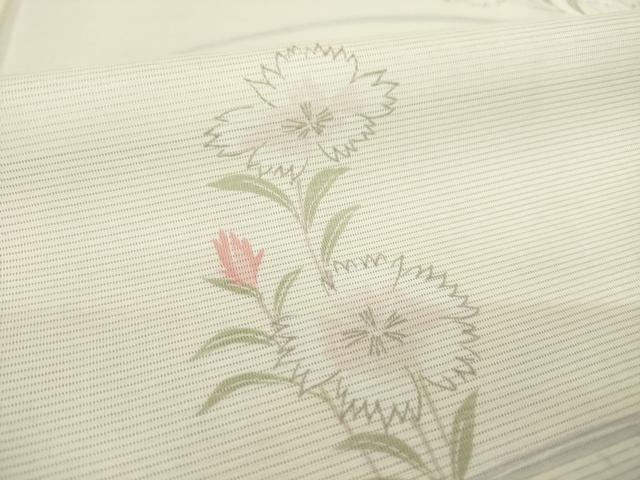 平和屋着物＊夏物 小紋 絽 草花文 洗える着物 AABH1939ck