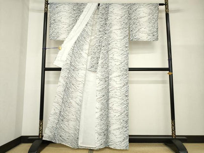 平和屋着物＊夏物 小紋 絽 草花文 洗える着物 AABH1940ck