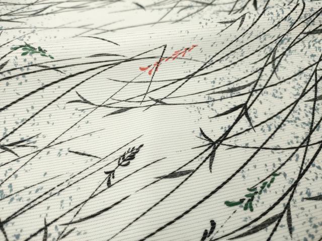 平和屋着物＊夏物 小紋 絽 草花文 洗える着物 AABH1940ck