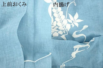 平和屋着物＊夏物 小紋 草花 文字文 洗える着物 AABH1941ck