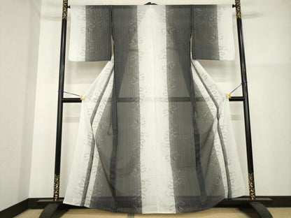 平和屋着物＊夏物 小紋 絽 蔦草間道 洗える着物 AABH1942ck