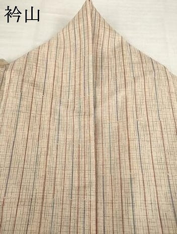 平和屋着物＊夏物 小紋 間道 洗える着物 AABH1948ck