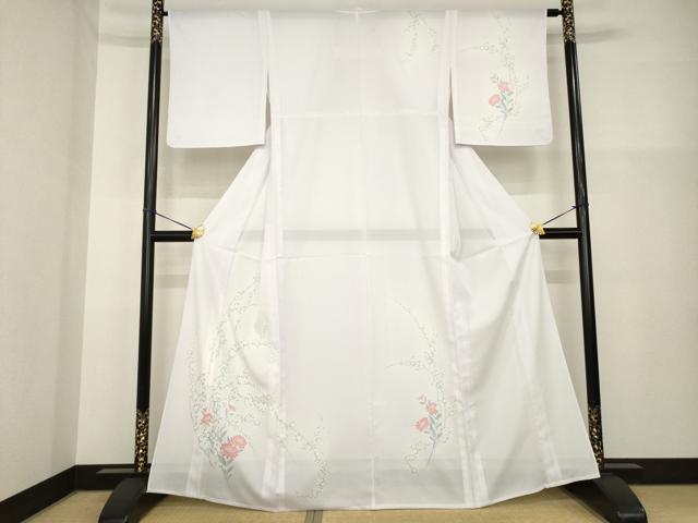 平和屋着物＊夏物 訪問着 絽 草花文 洗える着物 AABH1953ck