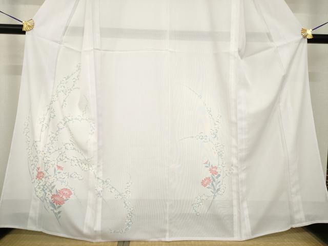 平和屋着物＊夏物 訪問着 絽 草花文 洗える着物 AABH1953ck