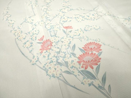 平和屋着物＊夏物 訪問着 絽 草花文 洗える着物 AABH1953ck