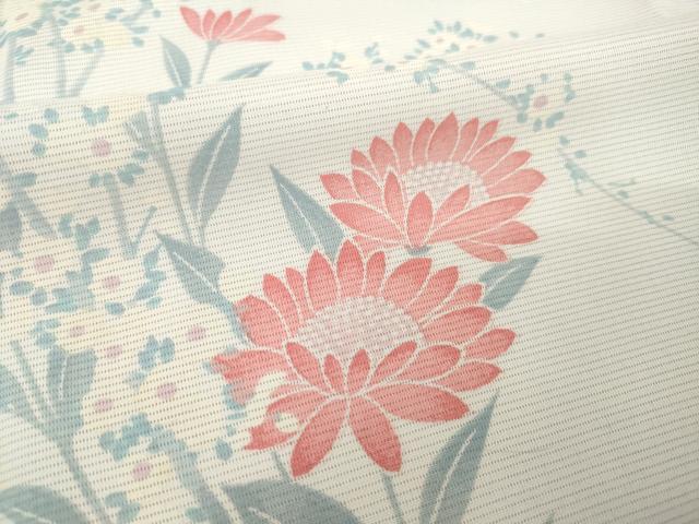 平和屋着物＊夏物 訪問着 絽 草花文 洗える着物 AABH1953ck