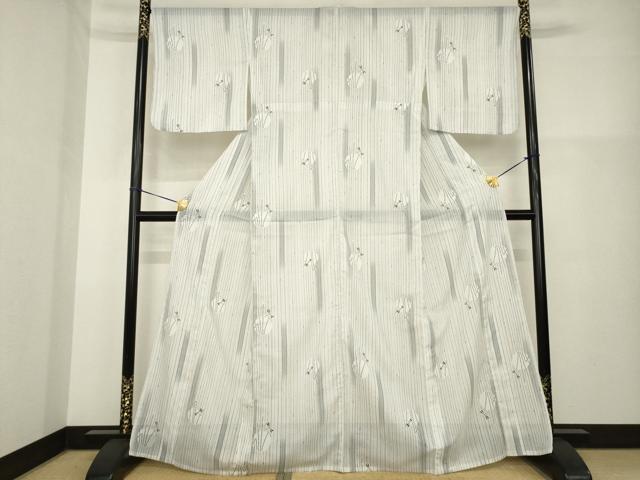 平和屋着物＊夏物 小紋 絽 蜻蛉 トンボ 洗える着物 AABH1954ck