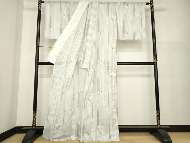 平和屋着物＊夏物 小紋 絽 蜻蛉 トンボ 洗える着物 AABH1954ck