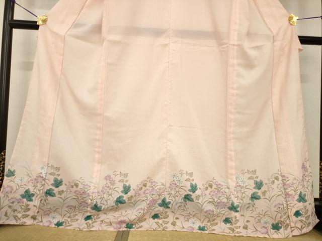 平和屋着物＊夏物 訪問着 絽 草花文 洗える着物 AABH1955ck