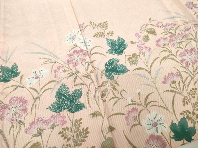 平和屋着物＊夏物 訪問着 絽 草花文 洗える着物 AABH1955ck