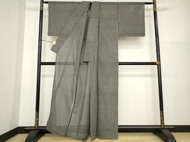平和屋着物＊夏物 小紋 総レース 花丸文 未使用 AABH1958ck