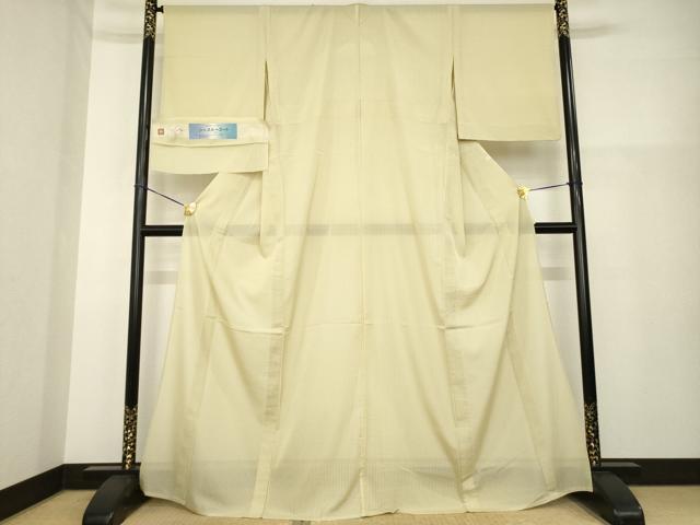 平和屋着物＊夏物 小紋 紗 すかし織 格子 コート地 反端付き 正絹 逸品 AABH1959ck