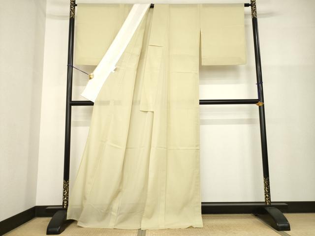 平和屋着物＊夏物 小紋 紗 すかし織 格子 コート地 反端付き 正絹 逸品 AABH1959ck